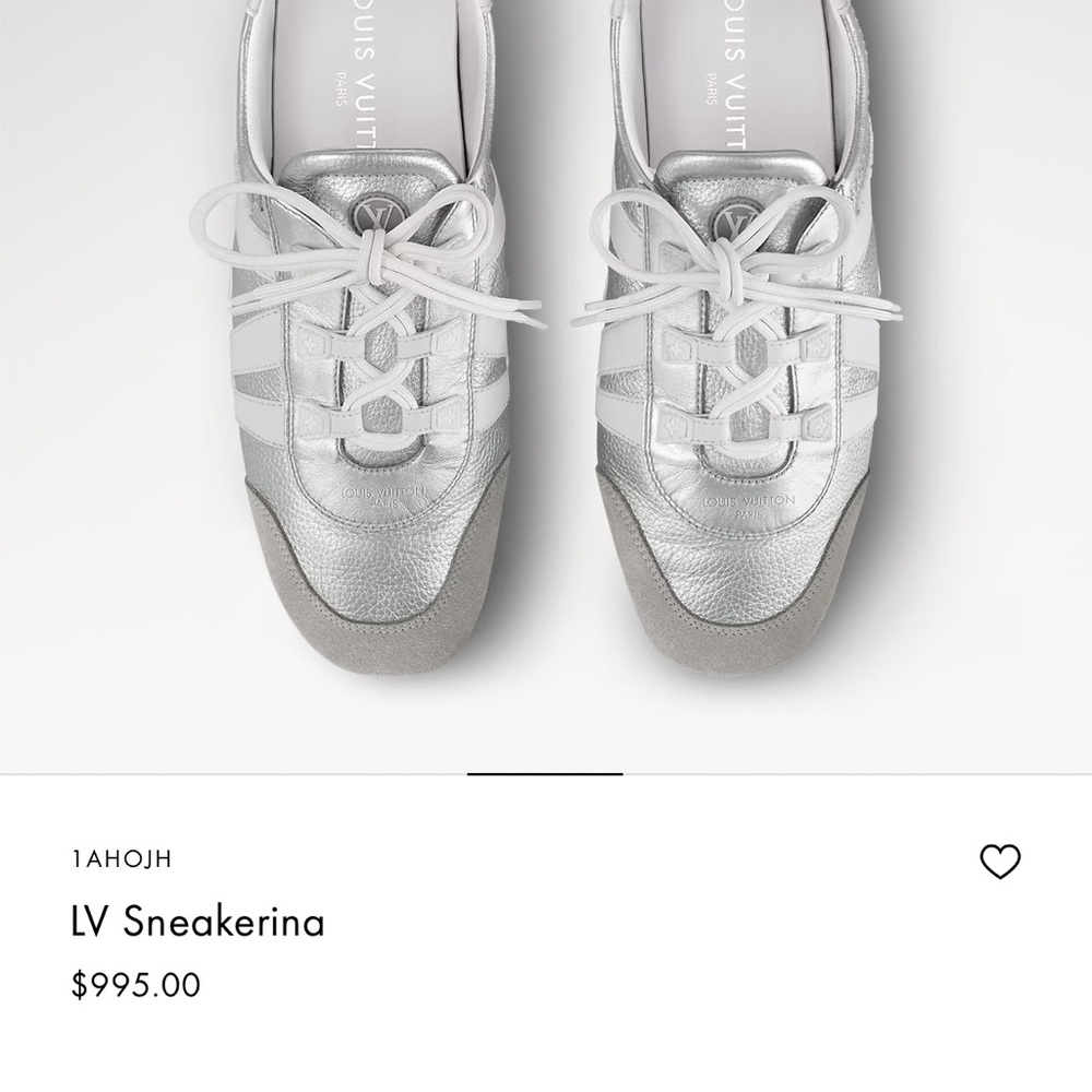 Louis Vuitton Silver and White Sneakers - Picture 6 of 10